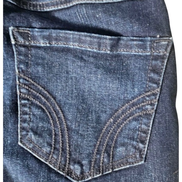 Hollister High Rise Culotte Classic Stretch Jeans Size 23 X 22 Raw Hem Blue - Picture 7 of 9